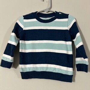 Wonder Nation Kids Striped Long Sleeve Crewneck Sweater Size 18 Months